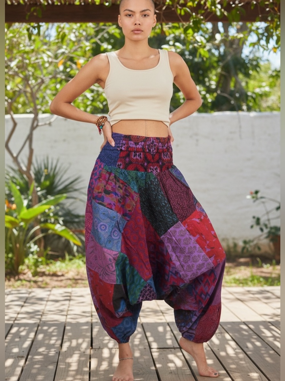 Tribe Azure Boho Hippie Grunge Patchwork Harem Pant